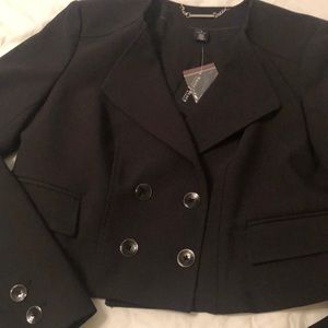 White/Black cropped blazer Brand New